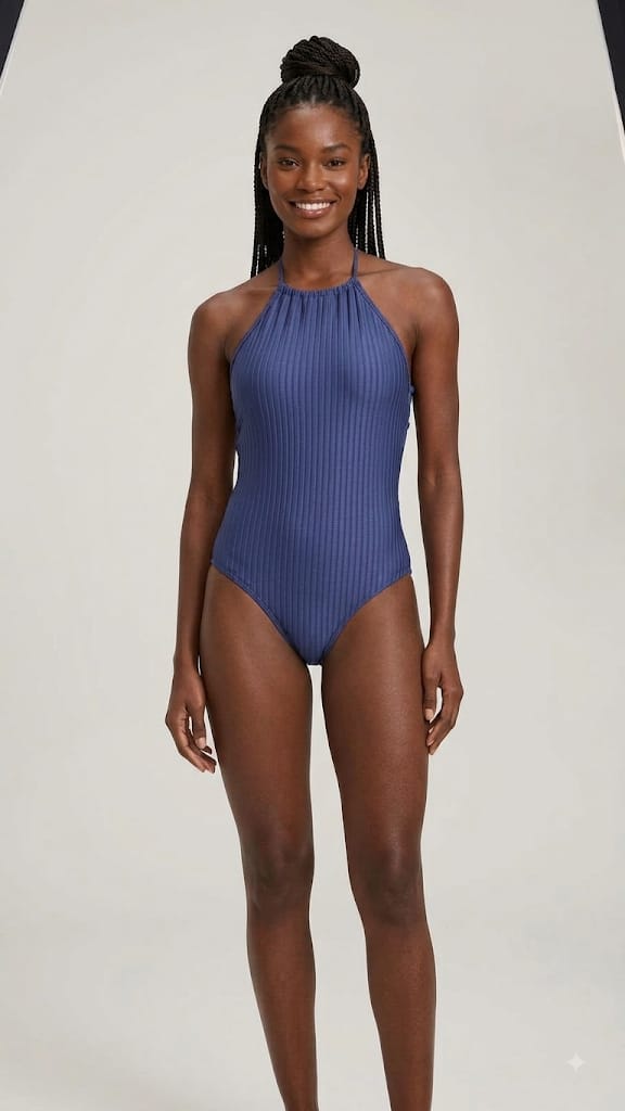 Body Feminino Maiô Azul G Outlet