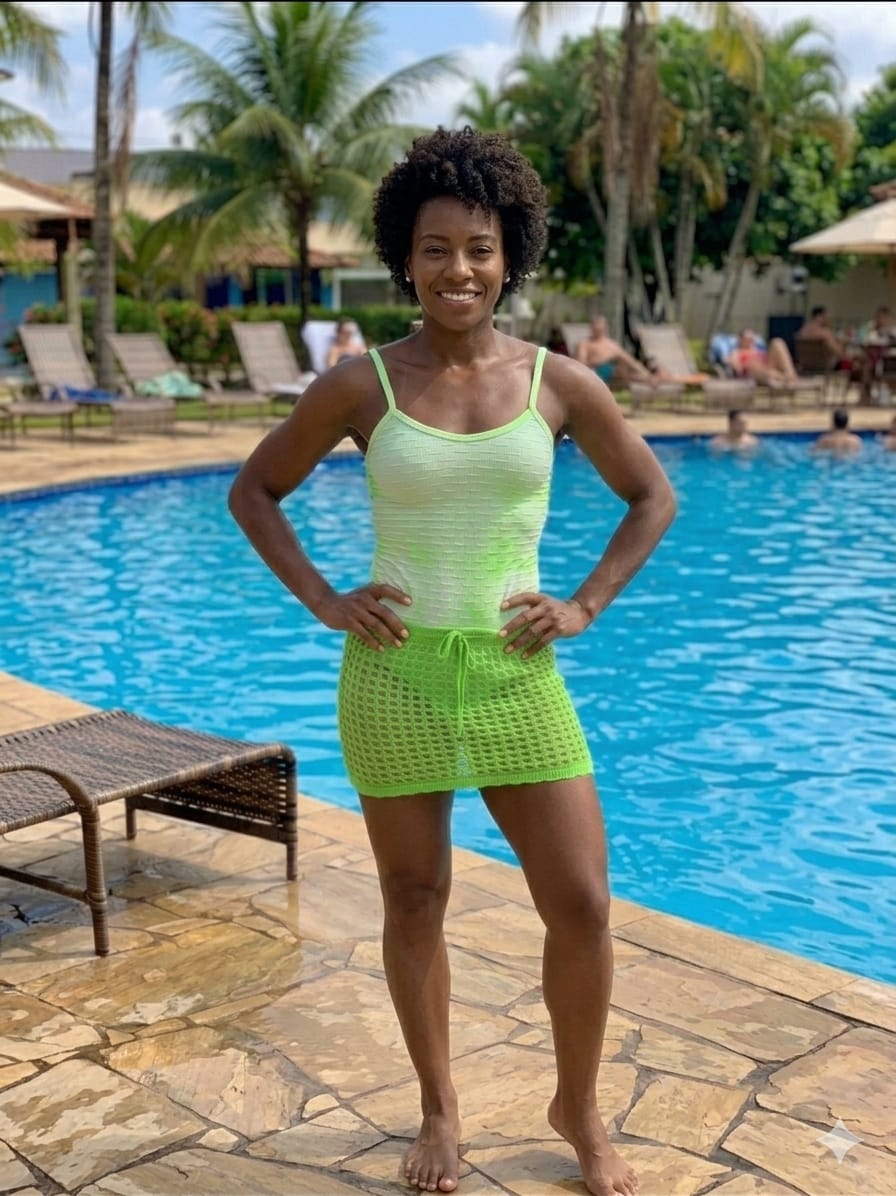 Look Fitness Feminino Sereia Urbana M (Duas Peças) Outlet Verde